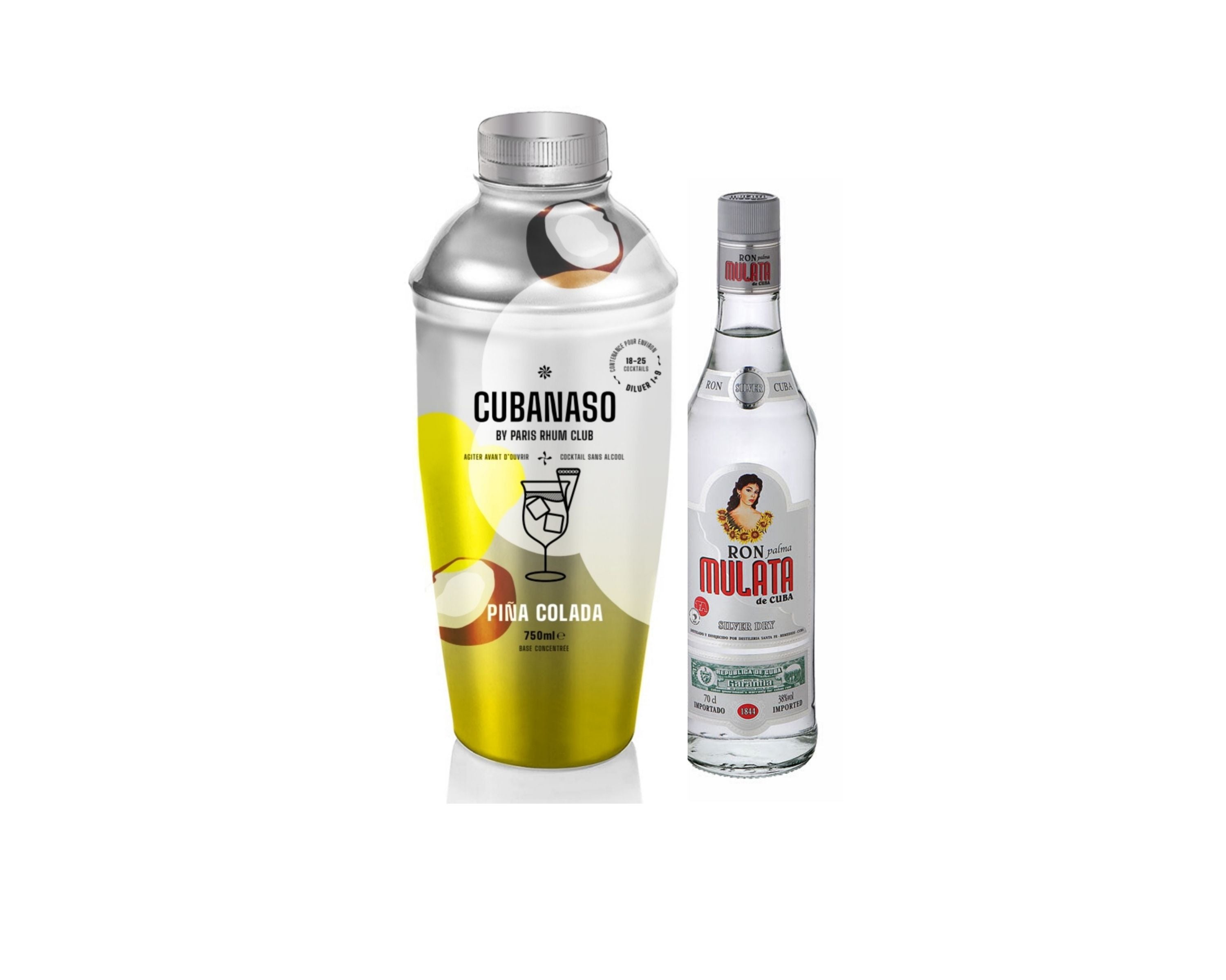 Kit cocktail cubanaso base concentré piña colada / Rhum mulata silver dry 0,70ml